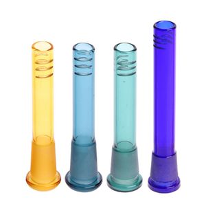 wholesale Color Glass Downstem Pipe Flush Top Female Stem Reducer Adapter 14-18mm Lo Pro Diffused Water Bongs