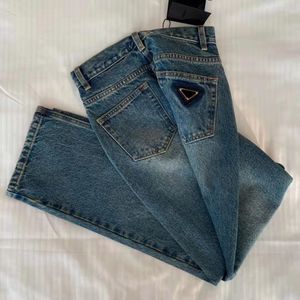 Damskie Dżinsy Designer Spodnie z Płaszcz Listy Moda Styl Dla Lady Slim Denim Spodnie Długa Prosto Blue Vintage Jean Classic Odzież