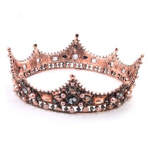 Principessa di cristallo Full Round Crown Hair Bridal Jewelry Circle King and Queen for Wedding Pageant Party Prom Vintage