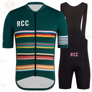RCC Takımı Bisiklet Kısa Kollu Jersey Bib Kısa Setleri 2022 Yaz Bisiklet Gömlek Şort 9D Jel Ped Kitleri Toptan En Kaliteli Döngüsü Giyim Y21122001