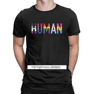 Klassiska män Tshirts mänsklig LGBT Novelty Premium Cotton Tees Fitness Gay Pride Pansexual Asexual Bisexual T Shirts Streetwear 210706