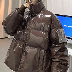 Neploha婦人冬のジャケット暖かい女性明るい顔厚いパーカースタンド9カラーコートファッションストリートウェアショートカップルジャケット211130