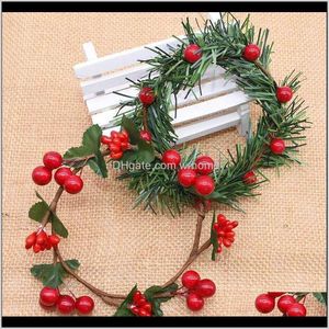 Dekoracyjne wieńce świąteczne Party Supplies Garden7-9cm Rattan Wieniec Sztuczne Kwiaty Garland Suszony Kwiat Dla Domu Ślub Boże Narodzenie Dec