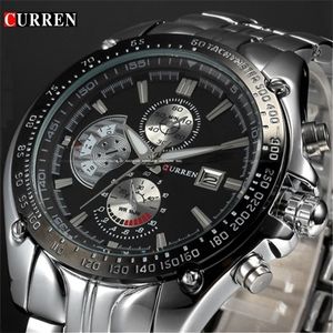 Original masculino Hot CURREN Brand Full Steel Sport Watch Men Luxury Brand Quartz Military Sport Watches Men's Wristwatch X0524