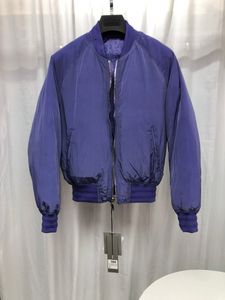 luxury designer men clothing jackets Both sides to wear bomber silk jacket Tracksuits letter print zipper sports top men s Baseball casual color black purple