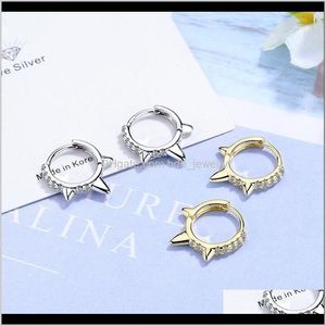 & Hie Jewelrytodorova Punk Cool Light Rivet Small Open Hoop Cubic Zirconia Spike Earrings For Women Dff0627 Drop Delivery 2021 3Ofho