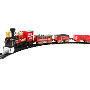 عيد الميلاد السكك الحديدية الكهربائية لعبة قطار مجموعة نموذج السكك الحديدية مجموعة السيارات الكهربائية