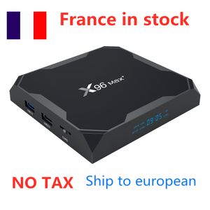 フランスX96からの出荷X96からスマートテレビボックスAndroid 9.0 S905X3 4GB 32GB 2.4G 5GデュアルWIFI 8Kメディアプレーヤー