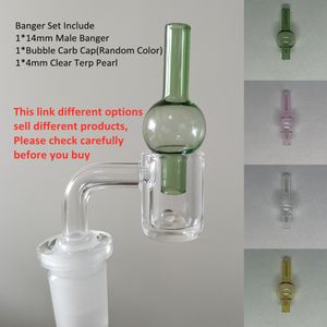 Quartz Banger Terp Pearl Bead Glass Bubble Carb Cap Cobom Smoking Kit Set 90 Degrees Thick Flat Top 14mm Male Joint Bowl Bong