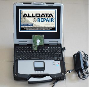 Alldata Auto Reparatie Software voor auto en vrachtwagen Diagnostische gegevens met Computer CF30 Toughbook HDD TB Win7 Laptop Touch scherm