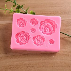 Rose Flowers Silicone Mold Cake Chokladformar Bröllopskakor Dekorera Verktyg Fondant Sugarcraft Mold Sn4026