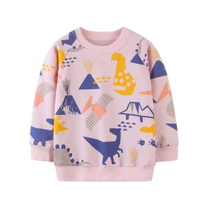 Metri di salto Baby Cartoon Animals Stampa maglioni di cotone Cute Boys Girls Felpe Bambini Autunno Primavera Sport Top 210529