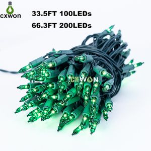 66FT 200ds Multicolor Boże Narodzenie żarówki Light US Plug Holiday LED String Lights 110 V IP44 dla krytych odkryty Xmas Patio wieniec Garland Garland Garden