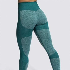 Patchwork Legging Legginsy Fitness Bez Szwu Drukuj High Waist Push Up Legginsy Trening Siłownia Spodnie Dwukolor 211216