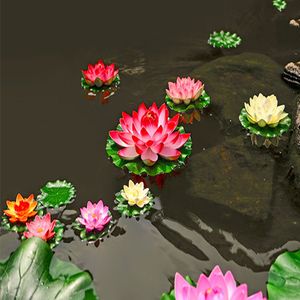 29CM Artificial Flower Pond Floating Lotus Fake Plants Foam EVA Fish Tank Pool Decorations Aquarium Garden Ornament