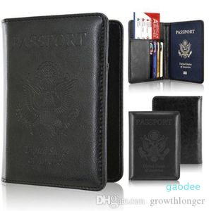 Блокируя кожаный паспорт держатель чехол кошелек для безопасной поездки