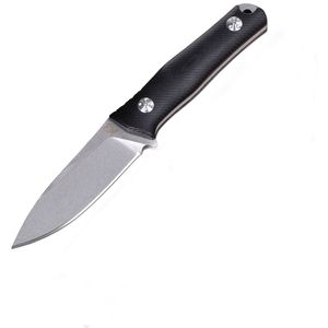New Survival Straight Knife D2 Satin/Stone Wash Drop Point Blade Black G10 Handle Outdoor Survival Rescue Knives With Kydex