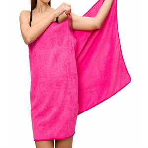 Sexy Bath Towel Upgrade Size Strap Bathrobe Wearable Beach Towels Microfiber Fabric Super Soft Absorbent Multi Colors 210611