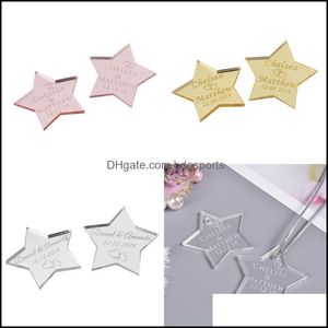 Party Decoration Event & Supplies Festive Home Garden 20/50/100Pcs Personalized Tag Engraved Mirror Acrylic Star Wedding Table Name Baby Bap