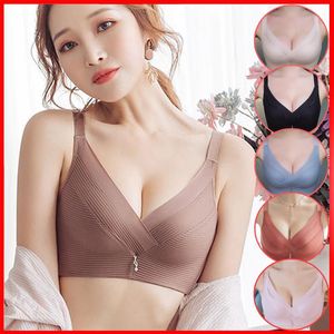 Cross Mesh Breathable Striped Lace Soft And Comfortable Light Proof Cotton Close Fitting Adjustable Underwear Bra Bras