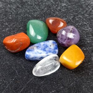 2CM Irregular Seven Chakra Energy Stone Combination Set Natural healing Crystal Gemstone Ornaments Decoration Gifts Bag for Children