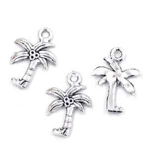 Coconut Palm Tree Charms Pendants For Jewelry Making Earrings Necklace And Bracelet x22mm Antique Silver