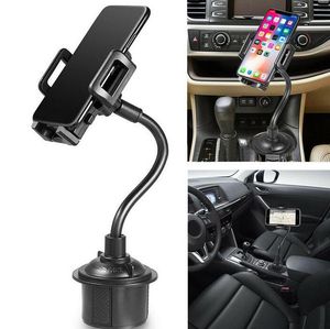 Universal 360 Degree Car Phone Mount Justerbar Gooseneck Cup Holder Stativ Auto Clip Cradle för mobiltelefon iPhone GPS