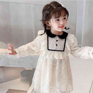 Mädchen Kleid Puppe Kragen Plus Samt Dicke Prinzessin Kleider Weihnachten Herbst Winter Kleidung Warme Kinder Kleidung 210625