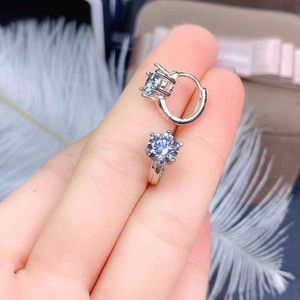 Moissanite Earring Simple Lady Diamond 925 Sterling Silver może przekazać rekomendację testpopularną 18k pozłacane kolczyki