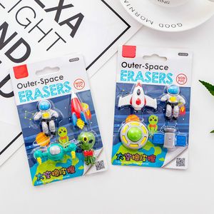 30 sets 120pcs Spaceship Shape Eraser Rubber Fantastic Eraser Primary School Student Promotional Gift Stationery Writing Rubber Tool