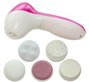 2021 mini massageador de beleza de pele escova 5 em 1 máquina de lavagem elétrica máquina facial puro cleaner corpo limpeza massagem livre