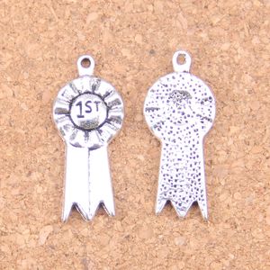 63 adet Antik Gümüş Bronz Kaplama 1st Madalya Ödülü Charms Kolye DIY Kolye Bilezik Bileklik Bulguları 27 * 12mm