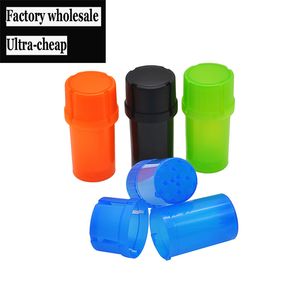 Smoking Accessories 2in1 Herb Grinder 3 Layers Plastic Cigarette Grinders Tobacco Med Container case Storage for Dry Wax ultra-cheap