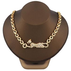 Hanger kettingen sieraden luipaard hoofd zirkoon ketting en vrouwen bruiloft accessoires Dierlijke geschenk
