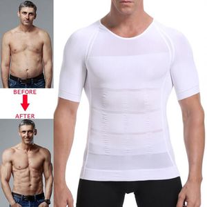 Heren lichaamsvormers compressieoverhemden voor mannen shapewear vest slanke shaper taille trainer abs abdin workout tanktop onderhemd