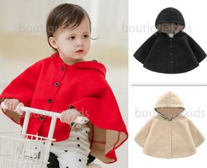 Vinter Poncho Kids Baby Girl Clothes Cape Brand Outwear Hooded Plaid Style Coat Jackor Toddler Cloaks