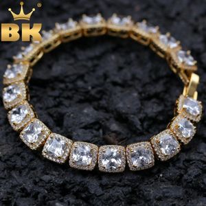 KING Hiphop Bracelet For Men Women Gold Color Full Gem Cubic Zirconia Square 10mm Bracelets Jewelry Link, Chain