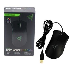 Hot Razer DeathAdder Chroma USB Computer Computador Optico Gamingmouse 10000dpi Sensor MouseSaer Mouse Jogos Ratos Com Retail Pacote