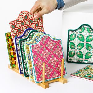 Coasters de cerâmica marroquina não-skid isolamento de calor pote caneca tapete com base de cortiça ideal housewarming presente decoração