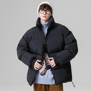 Men s Down Parkas Winter Men Parka High Stand Collar Fashion Coreano Jackets cálidos Color sólido Engrosar el abrigo de salida suelta Talla xl
