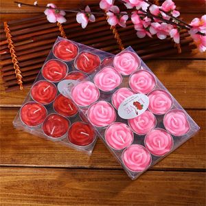 Mini Velas Para Boda al por mayor-Velas Día de San Valentín Tealight Romántico Mini en forma de rosa para bodas