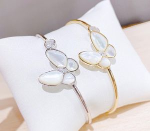 Naturlig skalfjäril örhängen vit pärlemor justerbar öppningsarmband smycken halsband231v