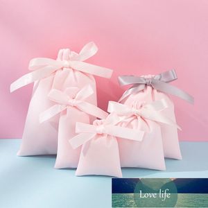 100 stks sieraden fluwelen tas met lint geschenk pouches bruiloft snoep cadeau verpakking kerst decoratie Custom gepersonaliseerd logo