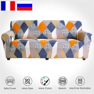 Geometrisk Elastisk Sofa Skydd för vardagsrum Modern Sectional Corner Slipcover Couch Chair Protector 1/2/3/4 Seits 211116