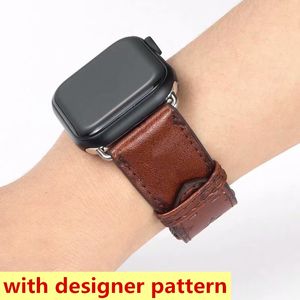 38mm 40mm 41mm 42mm 44mm 45mm Fashion Designer Watch Straps for iwatch Series 1 2 3 4 5 6 7 SE Top Quality Leather Smart Bands Deluxe Wristband Watchbands Wearable