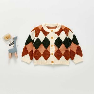 Winter Children's Clothing Sweater Baby Knitwear Boys Autumn Striped Girls Warm Kids Open Jacket Outerwear Cardigan Spring Y1024