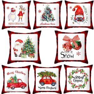 16 stile reticolo natalizio Federa lino 45 * 45 cm cuscini copricuscino copridivano per casa Tessili per la casa Decorazioni natalizie T9I001553
