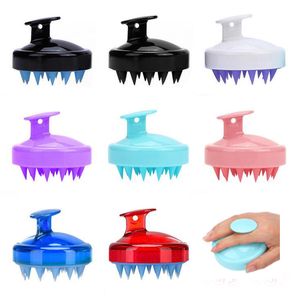 100pcs silicone shampoo pettine massaggio spazzola da bagno lavaggio capelli cuoio capelluto scrub cuscino d'aria pulizia accessori bagno donne