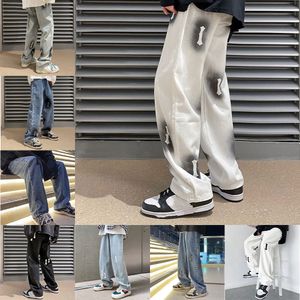 Atravesse para as calças de designer de designer reto de designer reto de Jean Homme