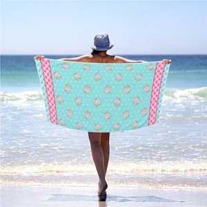 Impressão Criativa Novo Retângulo Digital Imprimir Toalha de Praia 70 * 150 cm Microfiber Bath Towel Toalheiro Padrão Seaside Almofada Piquenique Ao Ar Livre Camping XG0404